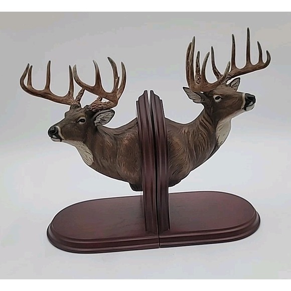 Danbury Mint Other - Danbury Mint Stag Deer Head Mount Buck Bookends Dennis Jones RARE